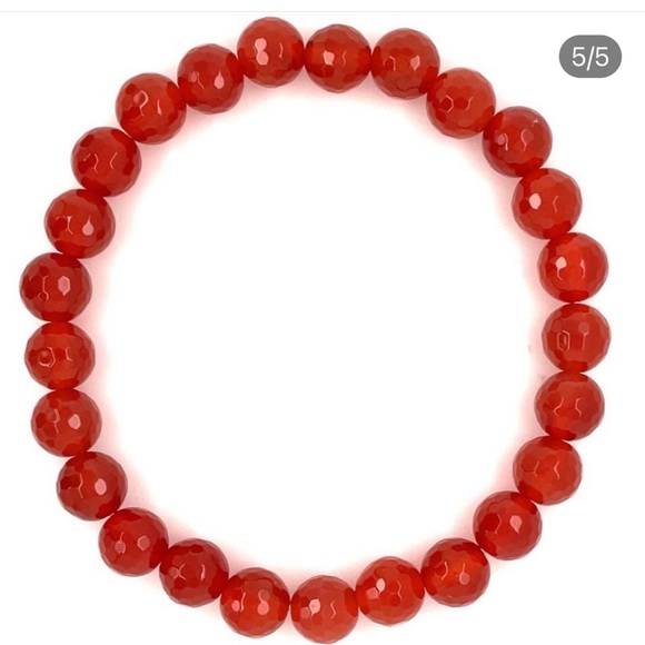 Sparky and Beautiful Orange Carnelian Stretch Bracelet - Picture 4 of 5